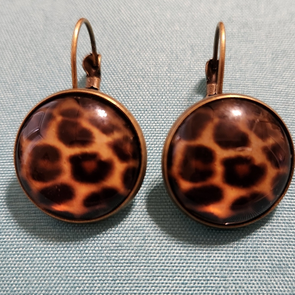 Leopard Print Drop Earrings